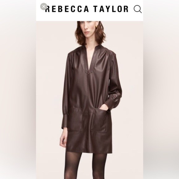 Rebecca Taylor Vegan Leather Dress - Picture 1 of 10